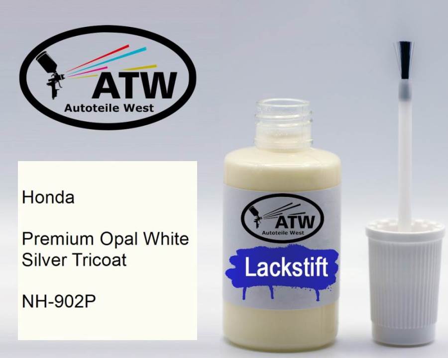 Honda, Premium Opal White Silver Tricoat, NH-902P: 20ml Lackstift, von ATW Autoteile West.